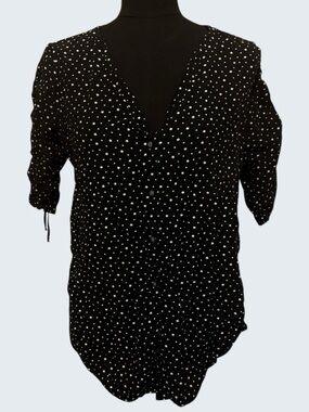 Abercrombie & Fitch Black Star-Print Button Front Top